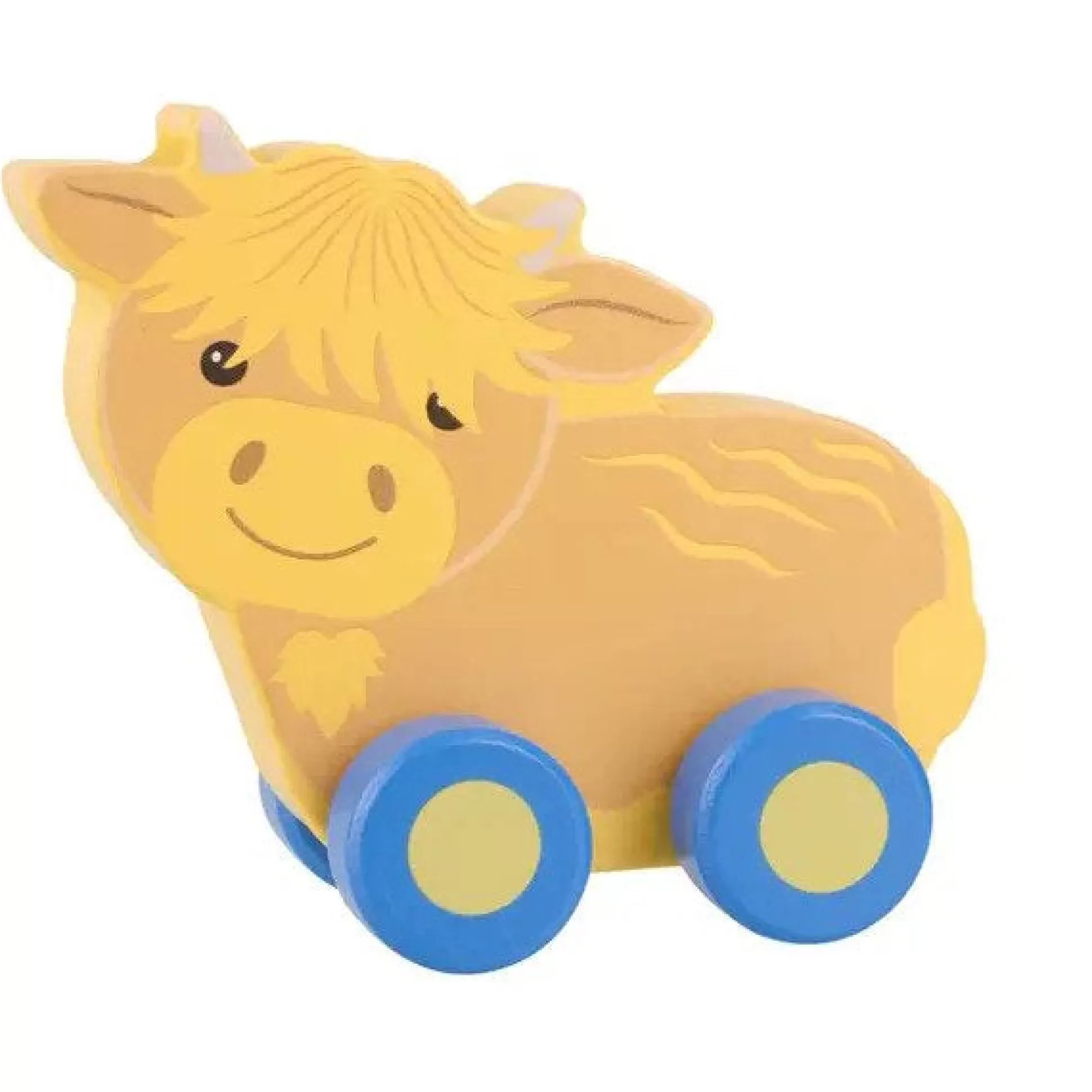 Orange Tree Toys Highland Cow Mini Wooden Push Toy Shop