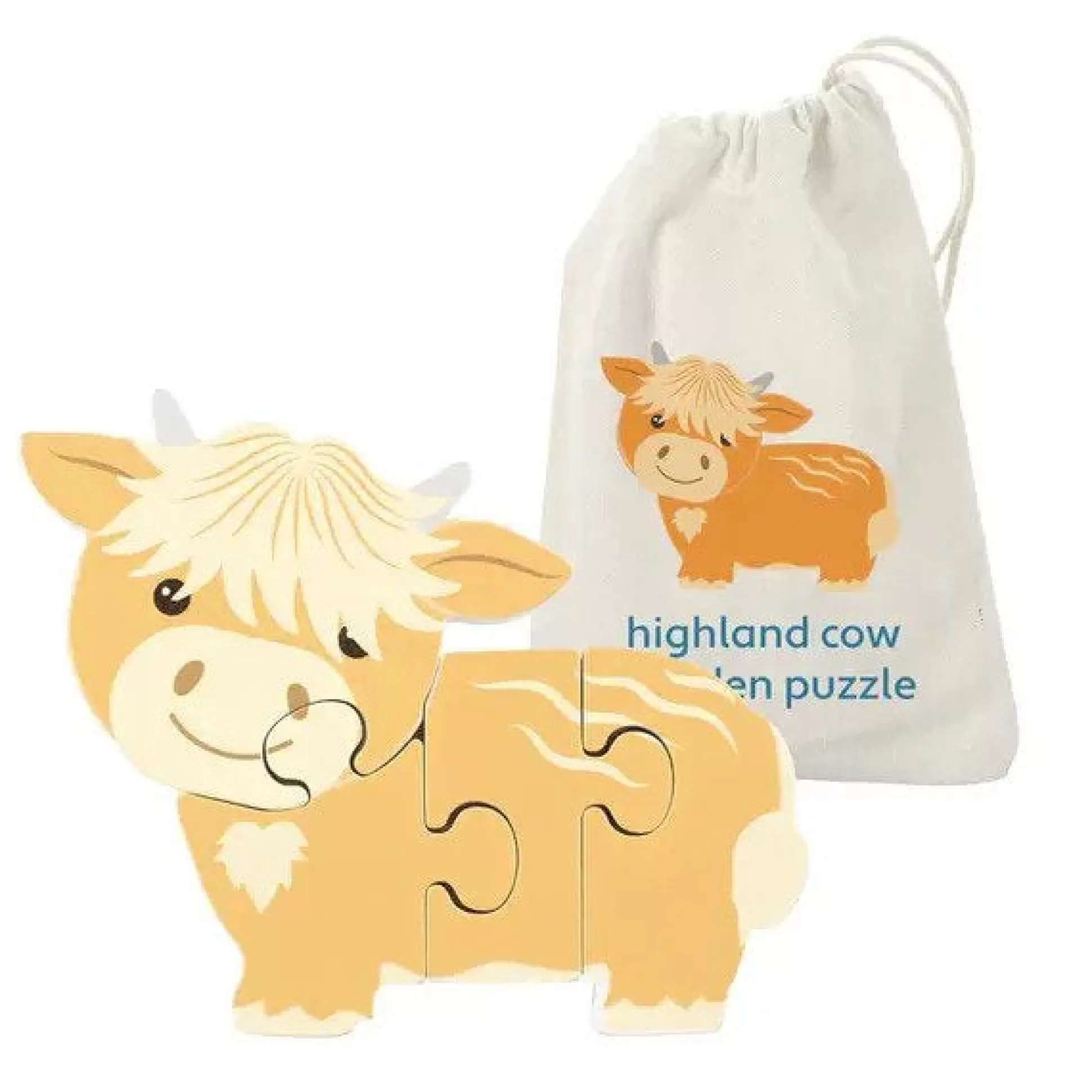 Orange Tree Toys Highland Cow Mini Wooden Puzzle Cheap