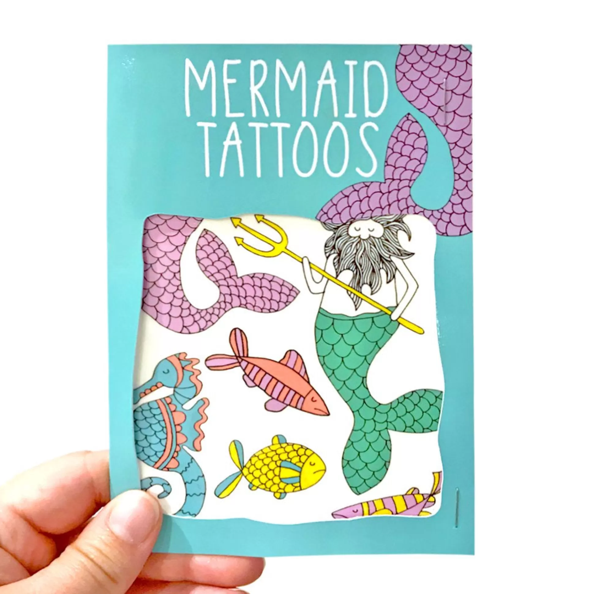 Neon Magpie Mermaid Transfer Tattoos Fashion